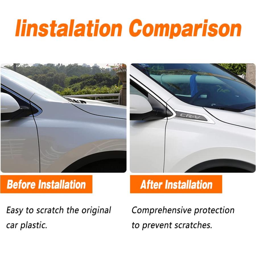 AutoBizarre Car Styling Decorative ABS Car Windshield/Side Fender Vents Air Flow Duct Wings Universal for All Cars CEBAT 2Pcs ABS Chromed Air Vent Hood Intake Fender Trim Side Win 並行輸入品