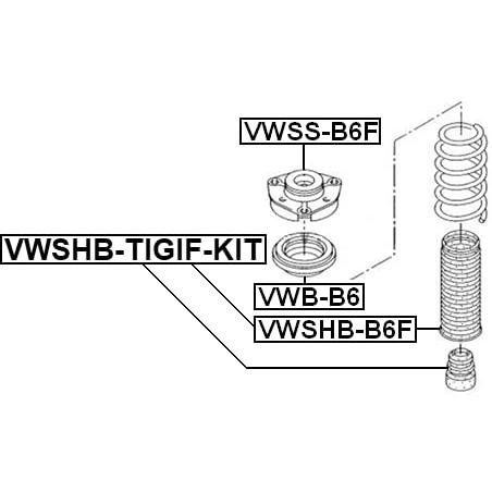 【並行輸入品】Boot With Jounce Bumper Front Shock Absorber Kit Febest VWSHB TIの画像