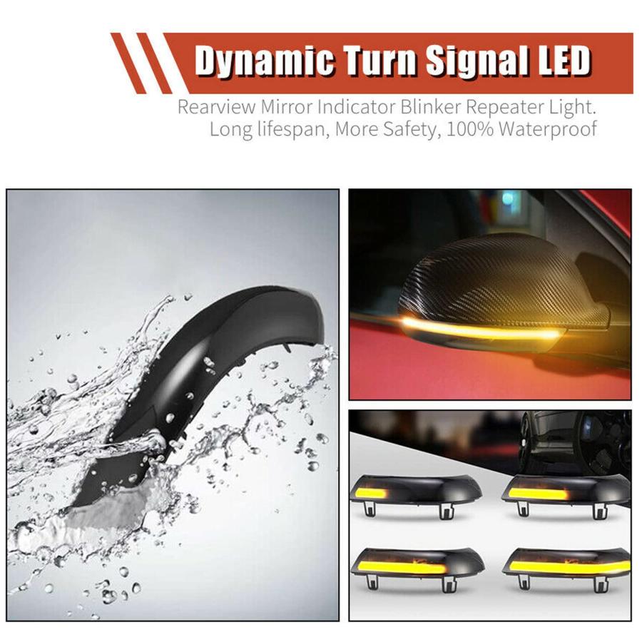【並行輸入品】Fuguang シーケンシャル LED サイドミラーライト ウィンカー スモークレンズ VW Golf 5 EOS GTI Jetの画像