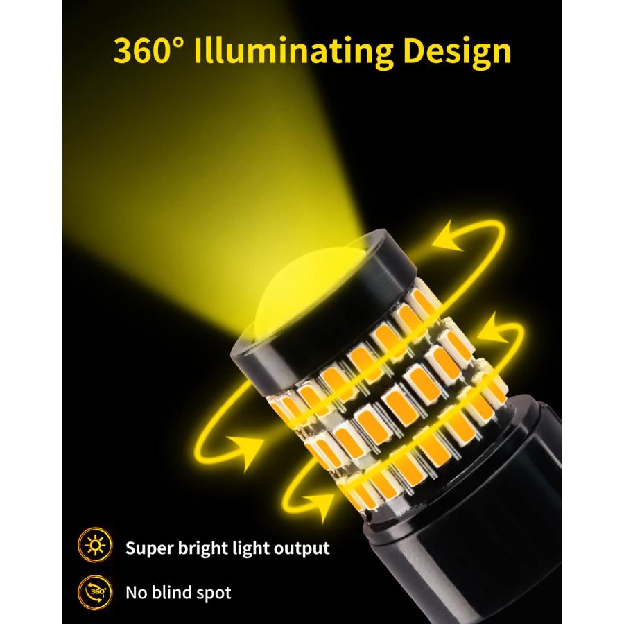 【並行輸入品】MEALAM アンバーイエロー T20 7443 7444 7440 LED電球 プロジェクターウィンカーライト付き トヨタ RAの画像