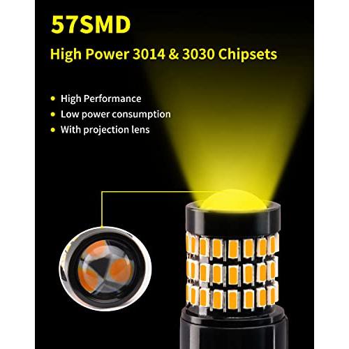 【並行輸入品】MEALAM アンバーイエロー T20 7443 7444 7440 LED電球 プロジェクターウィンカーライト付き トヨタ RAの画像