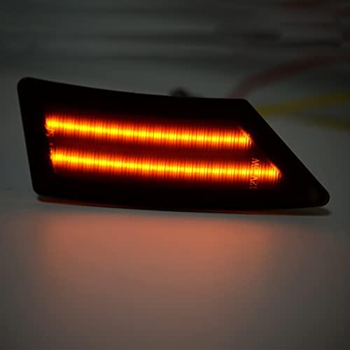 【並行輸入品】runmade 2pcs Front Bumper Fender Side Marker Light Smoked Lens Aの画像