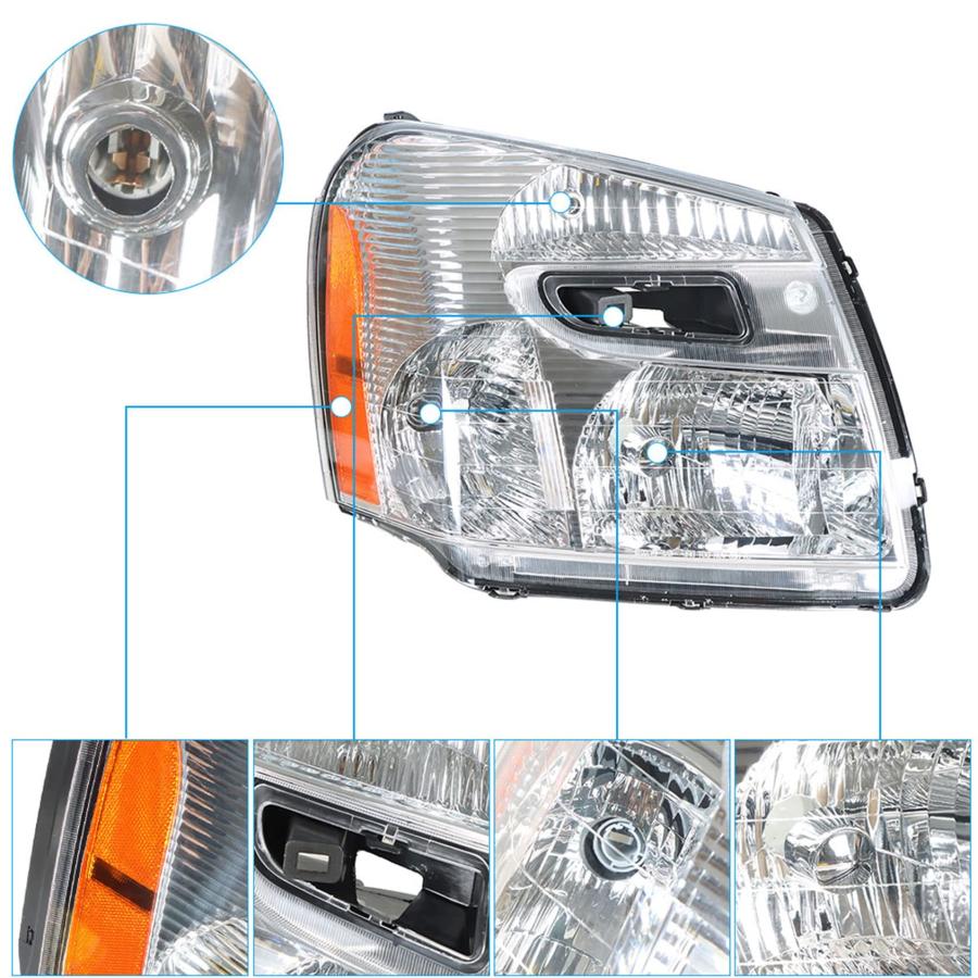 【並行輸入品】ANTUKO 15888058， 15888059 GM2502254 GM2503254 Chrome Headlights_9