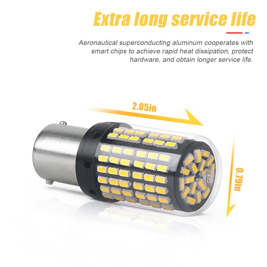 【並行輸入品】2Pack 1157 LED Brake Light Bulb, 12V 24V BAY15D Replacement Lighの画像