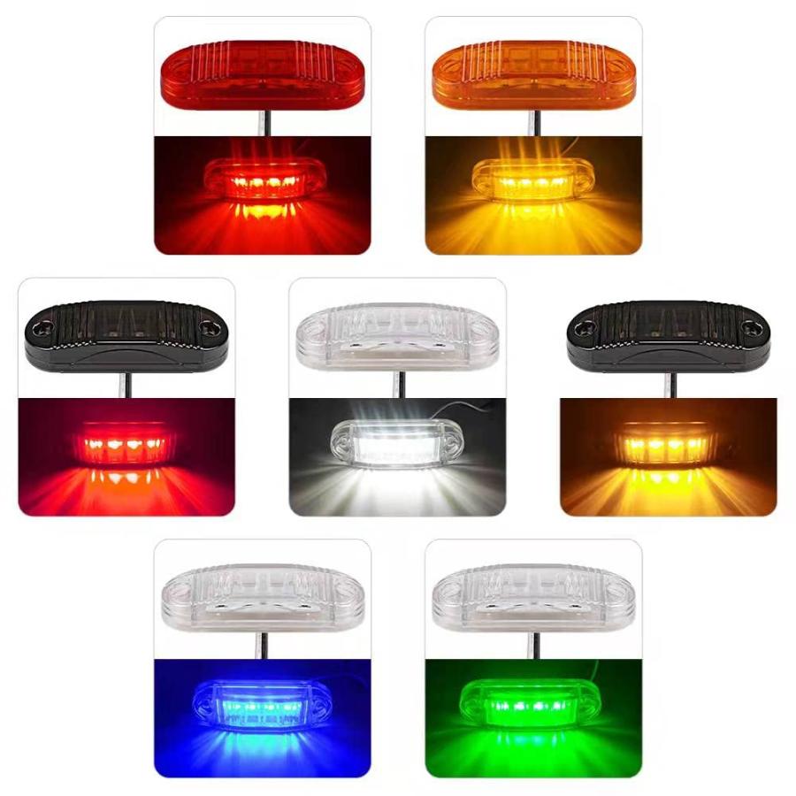 【並行輸入品】4pcs Trailer Lights Oval Led Side Marker Light, Surface Mount fo_3