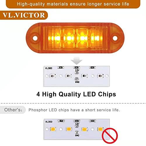 【並行輸入品】4pcs Trailer Lights Oval Led Side Marker Light, Surface Mount fo_7