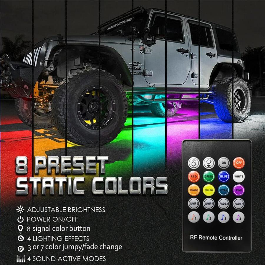 並行輸入品】 Underglow Kit for Car, Led Lights with App and Remote 