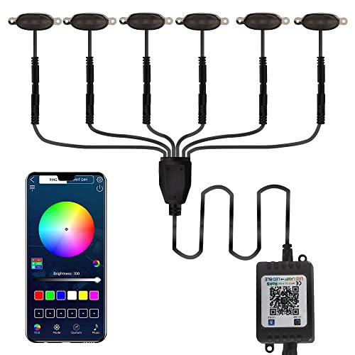 【並行輸入品】Sidaqi Universal 6 in 1 LED Grille Lights with APP Control,DIY R_1