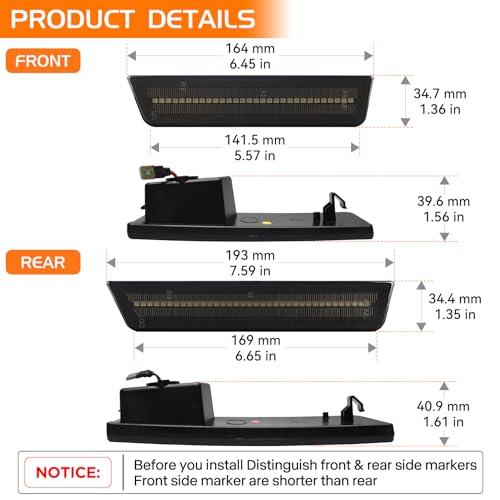 【並行輸入品】FetonAuto Smoked Lens LED Side Marker Lights for Dodge Challenge_7