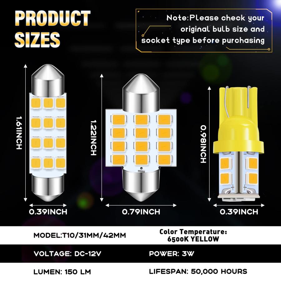 【並行輸入品】Tallew 24個 ドームライト LED 車用バルブキットセット T10 31mm 42mm LED 花飾り電球 インテリア L_5