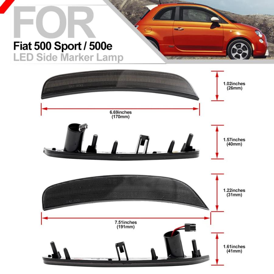 【並行輸入品】4Pcs Full LED Side Marker Lights Front Rear Bumper Sidemarker La_9