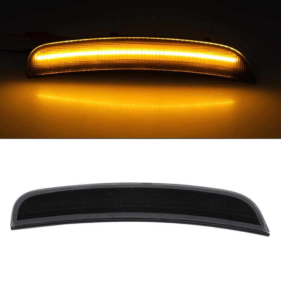 【並行輸入品】Mynoway 4個 フロント+リア LEDサイドマーカーライト 交換用 充電器 2015   2022 スモークレンズ サイドフの画像