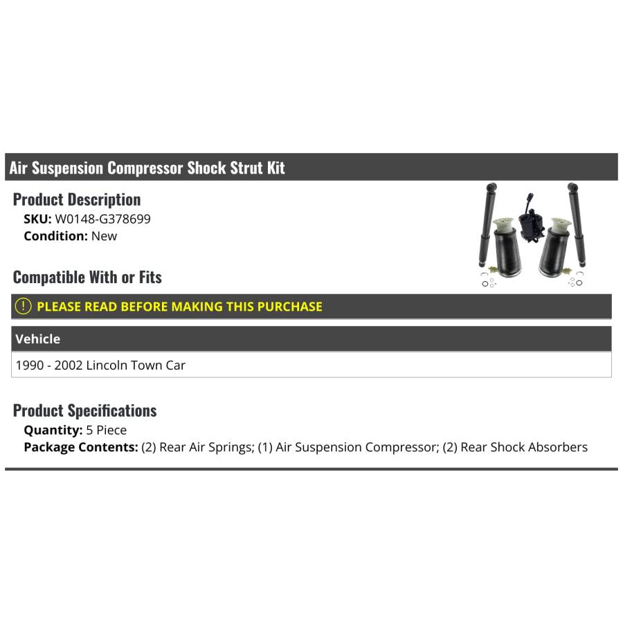 【並行輸入品】Marketplace Auto Parts Rear Air Spring Shock Strut and Suspensioの画像