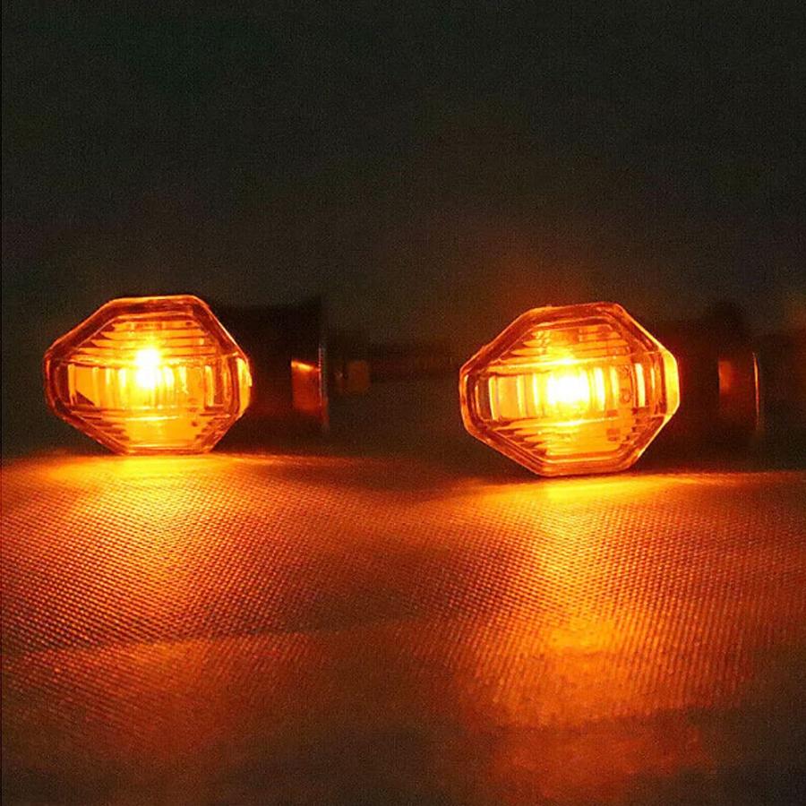 【並行輸入品】Riloer 2X Mini Motorcycle Turn Signal LED Amber Blinker Indicatoの画像