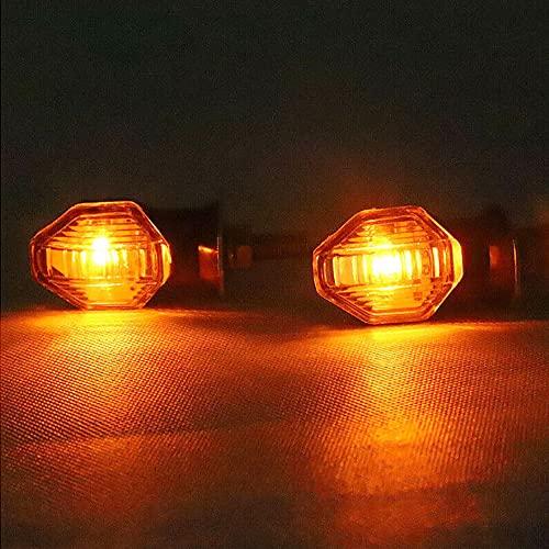 【並行輸入品】Riloer 2X Mini Motorcycle Turn Signal LED Amber Blinker Indicatoの画像
