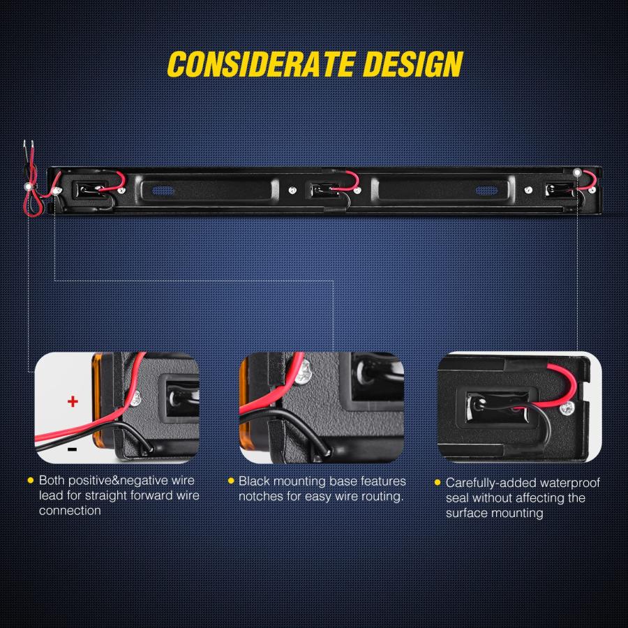 並行輸入品】Nilight 9 LED Marker Tail Trailer Light Bar 14.2Inch