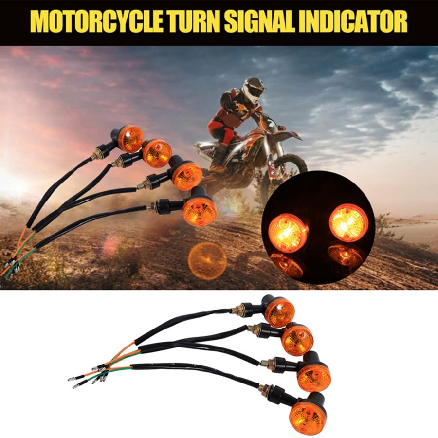 【並行輸入品】Zerone Motorcycle Turn Signal Indicator Lamp， 12V， 4pcs， Amber L_3