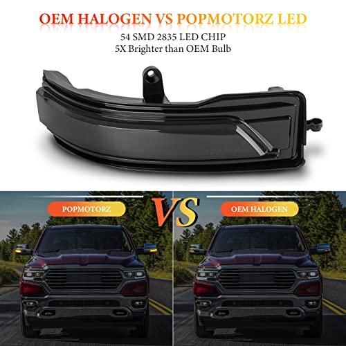 【並行輸入品】POPMOTORZ LED シーケンシャル ダイナミック ミラー ウインカー ライト、2 パック (LH+RH) LED アンバーの画像