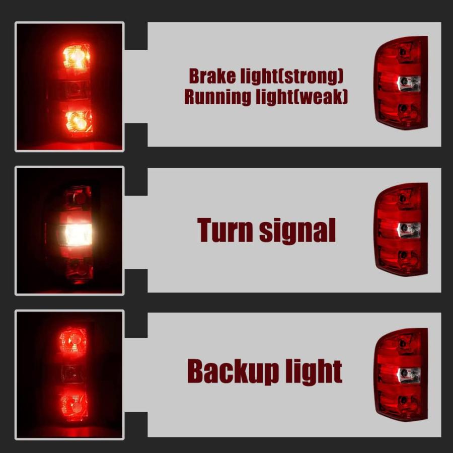 【並行輸入品】Julypanda Taillights fit 2007 2014 Chevy Silverado Replacement O_9