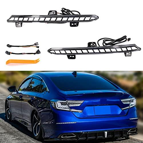 【並行輸入品】JDM クリアレンズ リアバンパー サイドリフレクター LED ダイナミックシーケンシャルライト 2018 2022 ホンダ アコ_1