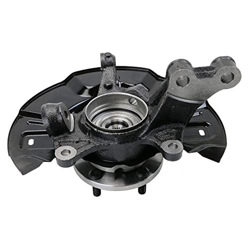 【並行輸入品】AutoShack KN100071PR フロントステアリングナックル\u0026ホイールベアリングハブアセンブリ 5ラグドライバーと助手席の画像
