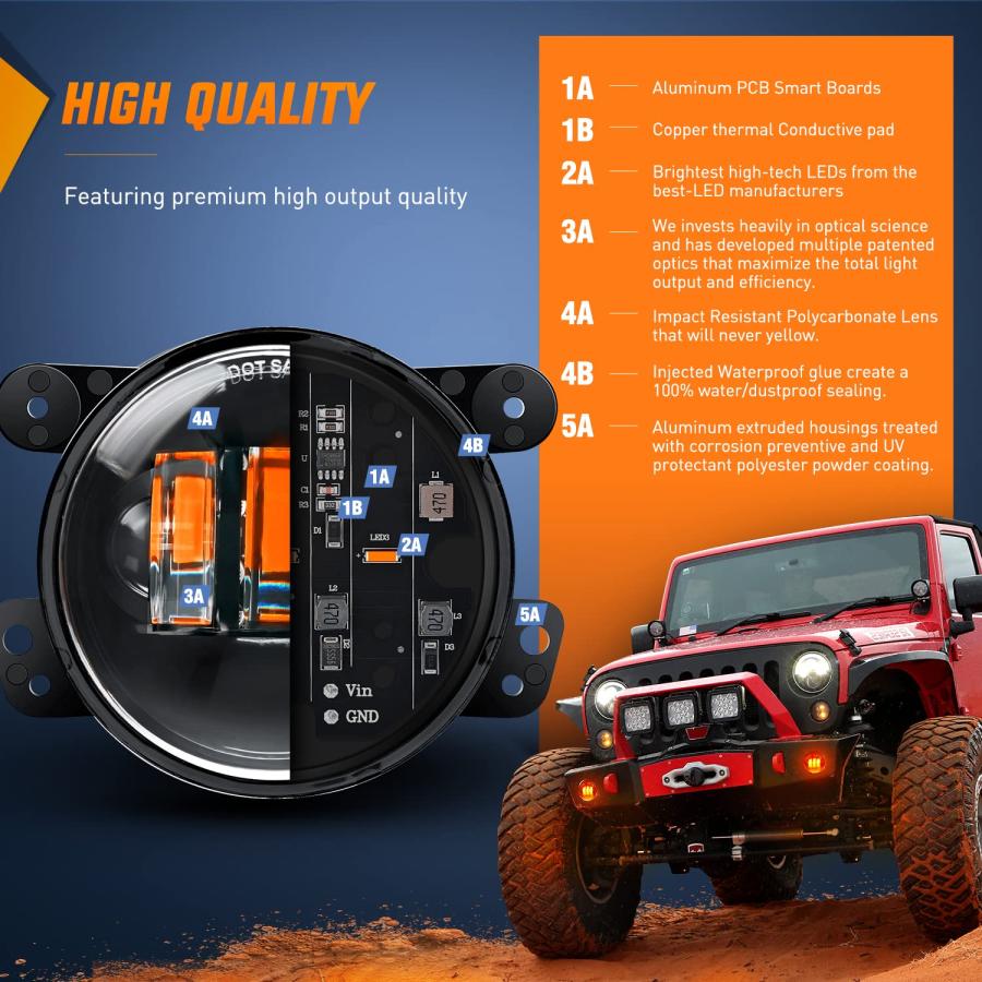 【並行輸入品】Nilight 4 Inch LED Fog Light Assembly Compatible with 2007 2008_3