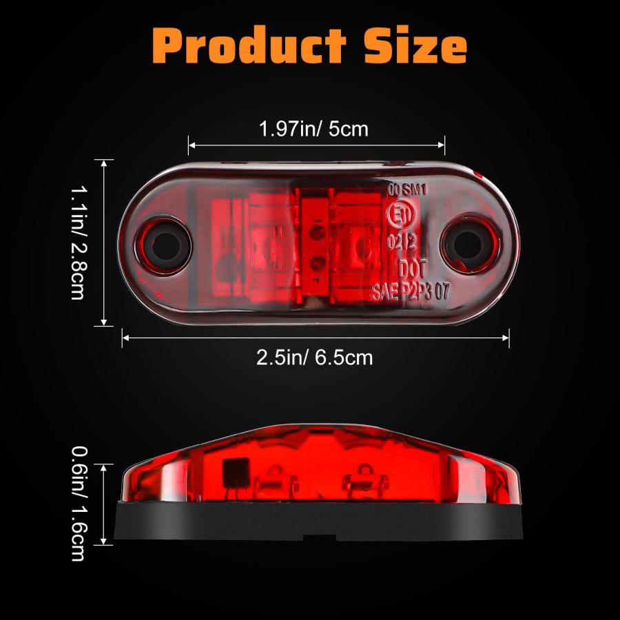 【並行輸入品】40 Pcs 2.5 Inch 2 Diode Trailer Marker Lights Waterproof Sealedの画像