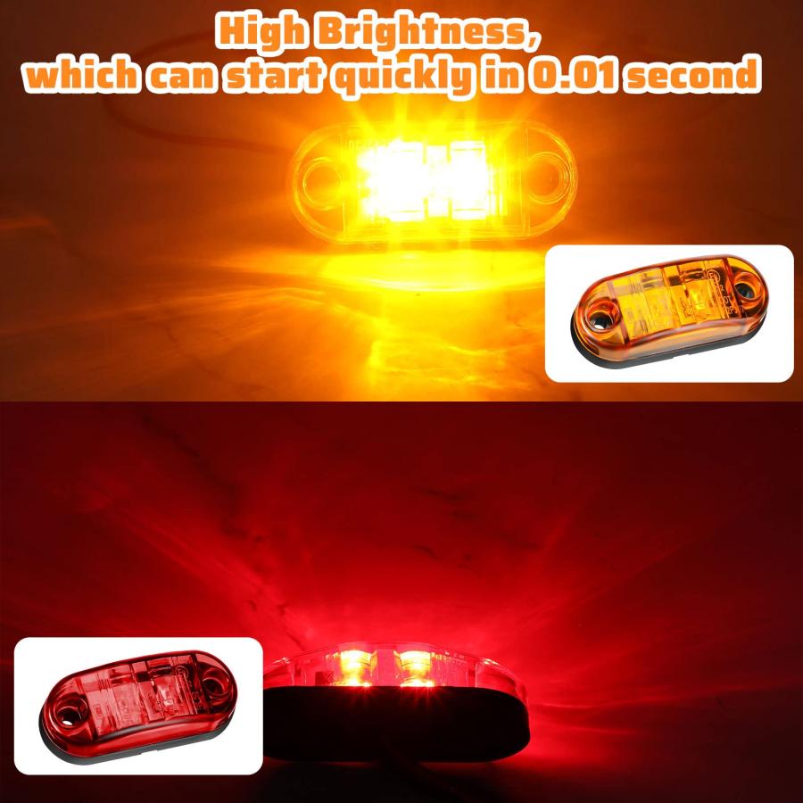 【並行輸入品】40 Pcs 2.5 Inch 2 Diode Trailer Marker Lights Waterproof Sealedの画像
