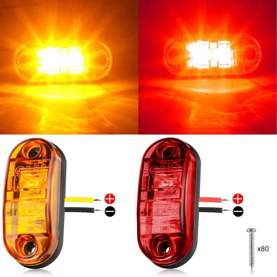 【並行輸入品】40 Pcs 2.5 Inch 2 Diode Trailer Marker Lights Waterproof Sealedの画像