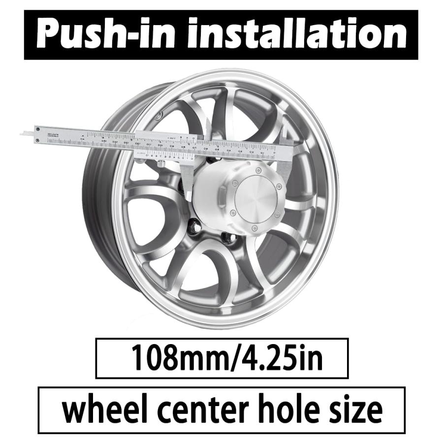 Rheedal 4個 4.25インチ トレーラーホイールセンターキャップ