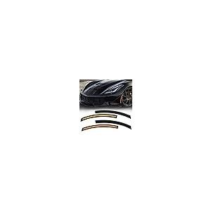 【並行輸入品】AUXMART フロント\u0026リア LEDサイドマーカーライト シボレーコルベット C7 2014 2019用 スモークレンズ レッドの画像