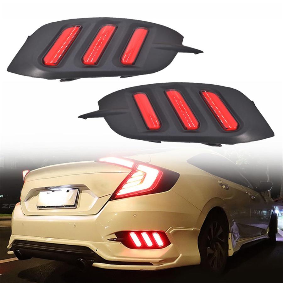 【並行輸入品】Silscvtt Red Rear Bumper Reflector Lamps Replacement for 2016 20_3