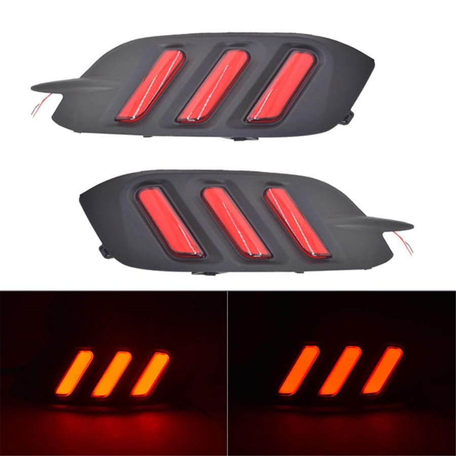 【並行輸入品】Silscvtt Red Rear Bumper Reflector Lamps Replacement for 2016 20_6