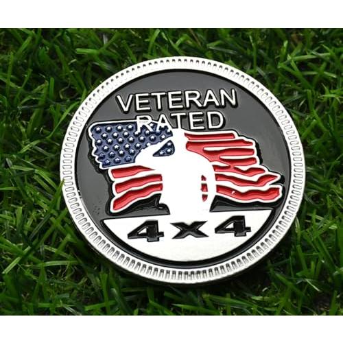【並行輸入品】Veteran Rated 4x4 Emblem Metal Automotive Sticker Specifically D