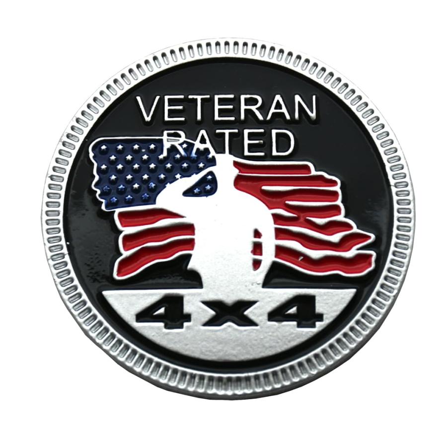【並行輸入品】Veteran Rated 4x4 Emblem Metal Automotive Sticker Specifically D