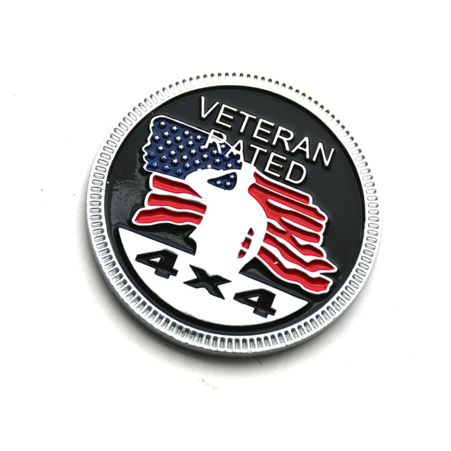 【並行輸入品】Veteran Rated 4x4 Emblem Metal Automotive Sticker Specifically D
