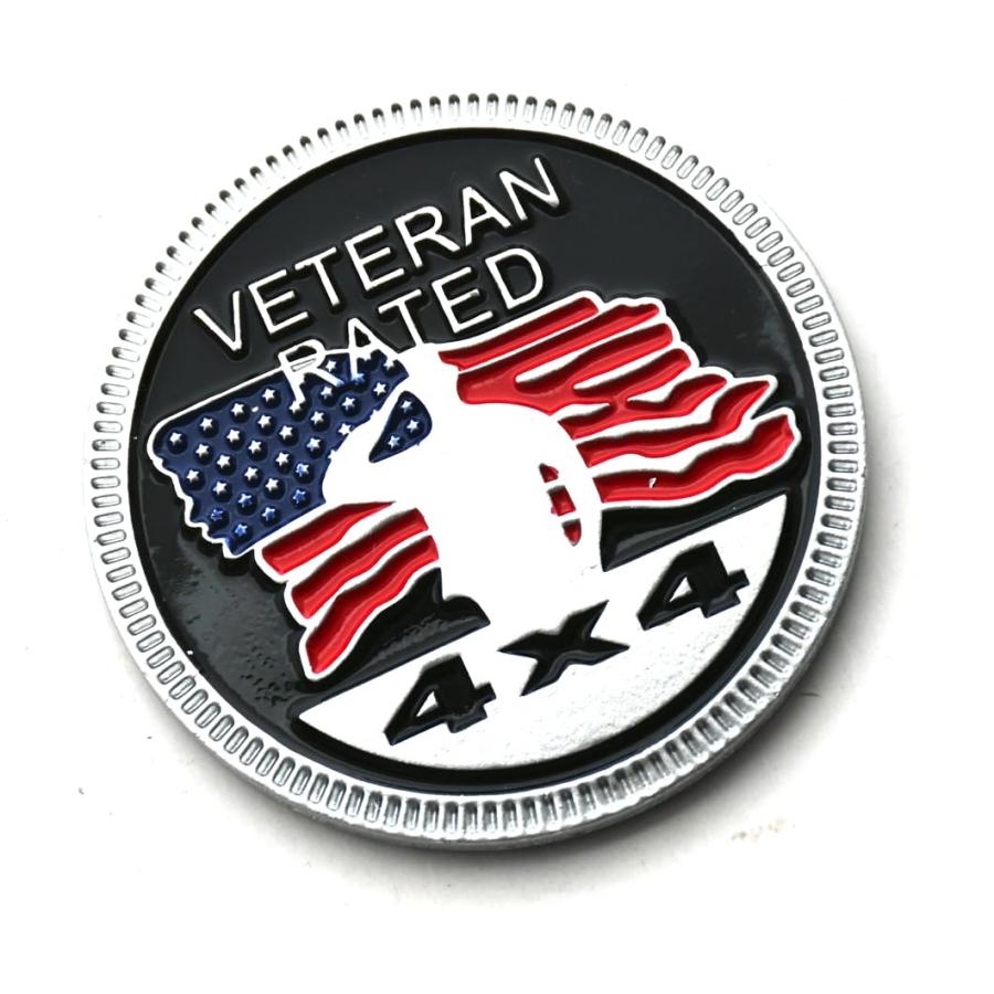 【並行輸入品】Veteran Rated 4x4 Emblem Metal Automotive Sticker Specifically D