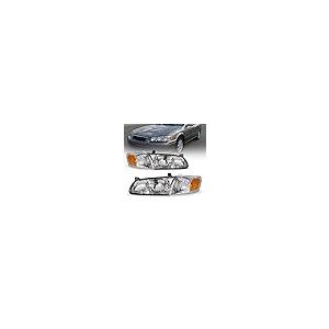 【並行輸入品】AS ヘッドライトアセンブリ 2000 2001 トヨタ カムリ ヘッドランプ クロムハウジング アンバー リフレクター クリアレ_2