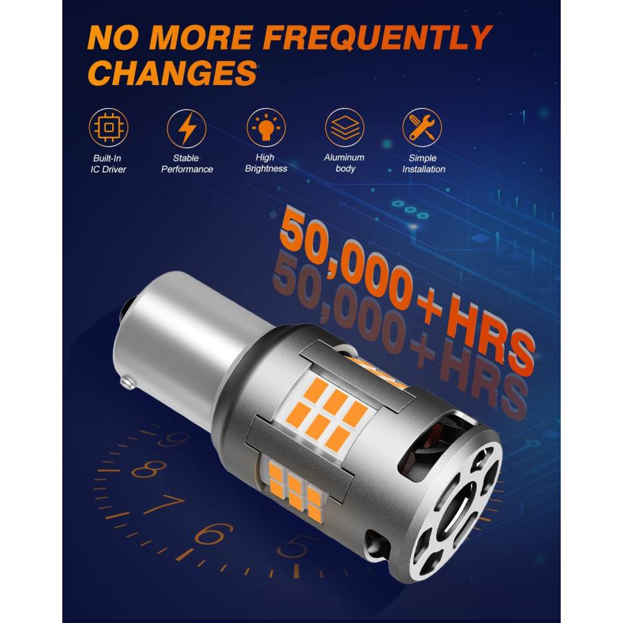 【並行輸入品】NOVSIGHT 2023 Upgraded 1156 180° BA15S LED Turn Signal Light Bulの画像