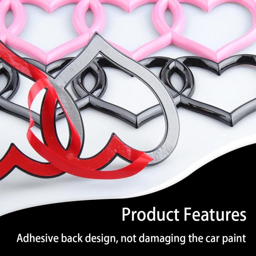 【並行輸入品】Love Heart Logo Rear Trunk Emblem, 3D Badge Decal Sticker, Car Aの画像