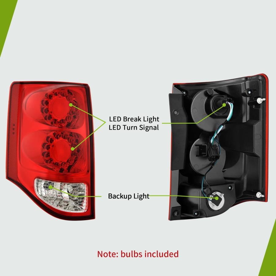 【並行輸入品】AUTOSAVER88 LED リアテールライト テールランプ ブレーキランプ 電球付き 2011 2020 Dodge Gran_3