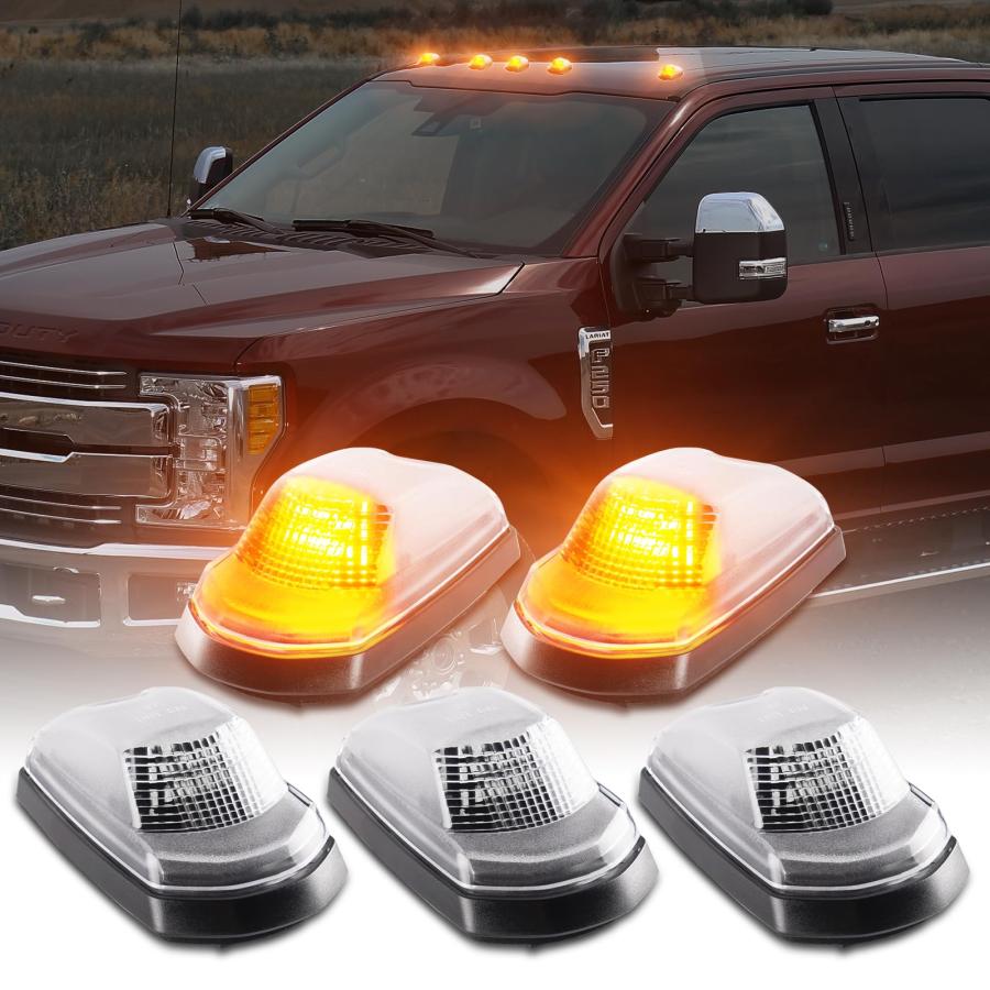 【並行輸入品】POPMOTORZ キャブ ルーフ ライト 5個 LED アンバー ルーフトップ クリアランスライト キャブマーカーランプ 201_2