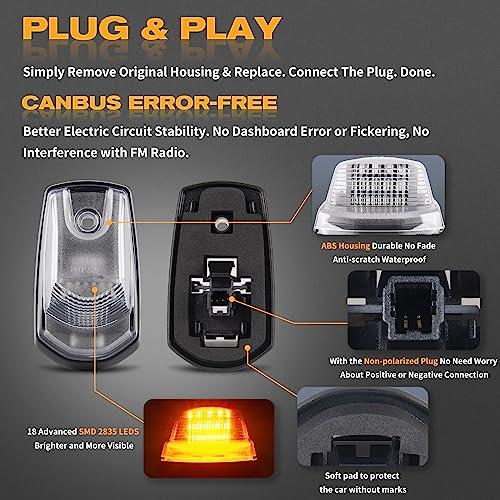 【並行輸入品】POPMOTORZ キャブ ルーフ ライト 5個 LED アンバー ルーフトップ クリアランスライト キャブマーカーランプ 201_3