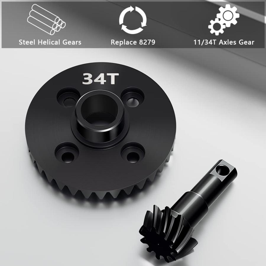 【並行輸入品】GLOBACT スチール TRX4 TRX6 アクスルギア 11/34T ディファレンシャルアクスルヘリカルギア 1/10 RCク_6