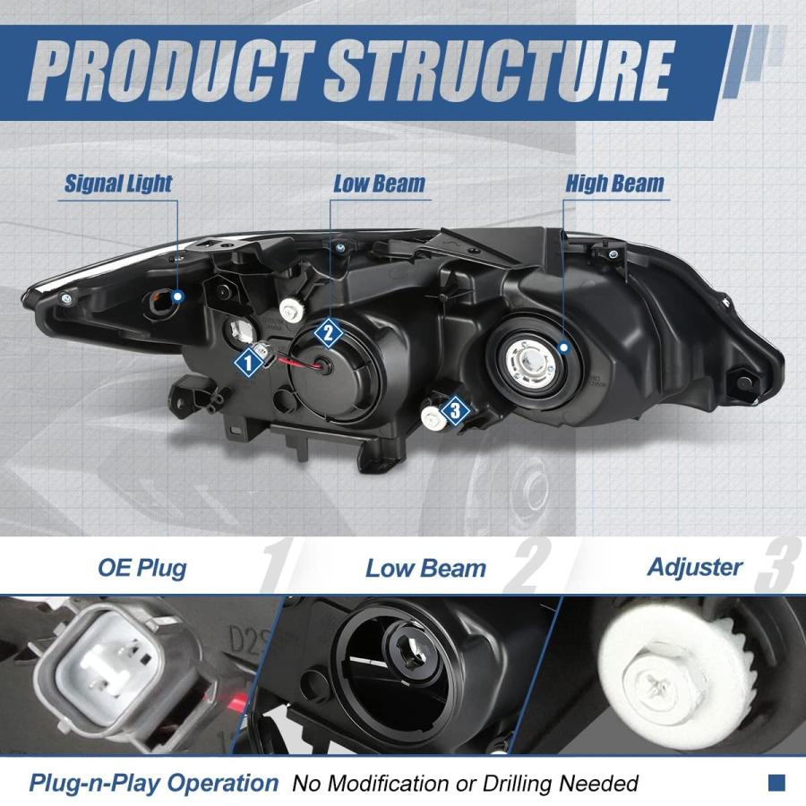 【並行輸入品】Auto Dynasty AC2502123 Factory Style Projector Headlight Lamp Co_9