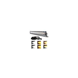 【並行輸入品】ASLONG 32インチ 180W カーブLEDライトバー ホワイト/アンバー フラッシングストロボ 6つのモード スポットフラッの画像