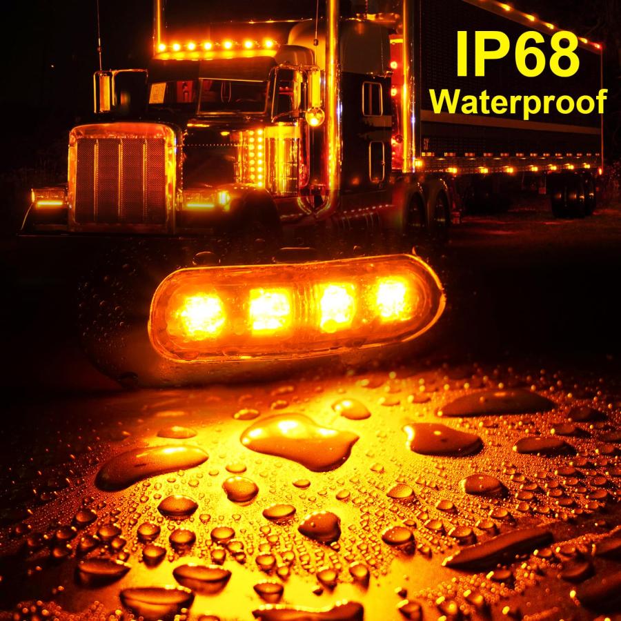 【並行輸入品】PSDRIQQ 20Pack DC12 24V 3.7 Inch 4 LED Trailer Marker Lights Cle_6