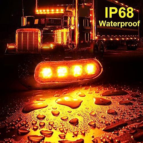 【並行輸入品】PSDRIQQ 20Pack DC12 24V 3.7 Inch 4 LED Trailer Marker Lights Cle_7