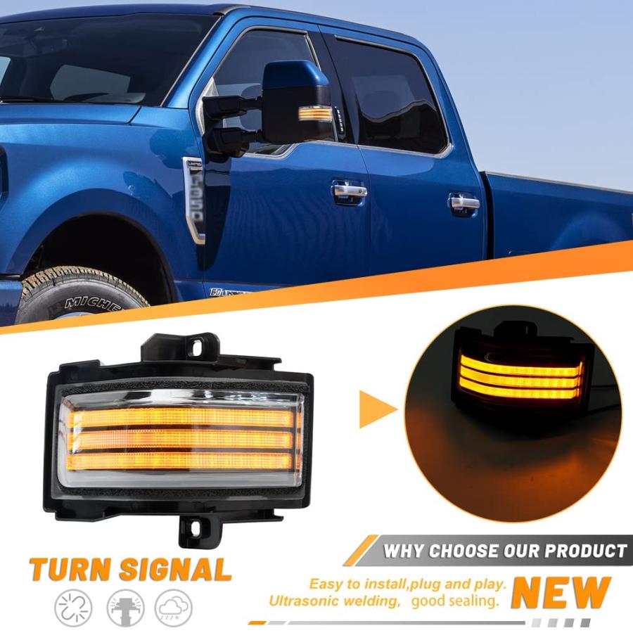 【並行輸入品】NJSBYL LEDサイドミラーマーカーランプ フォードF150 F250 F350 F450 F550 2017 2018 20_3