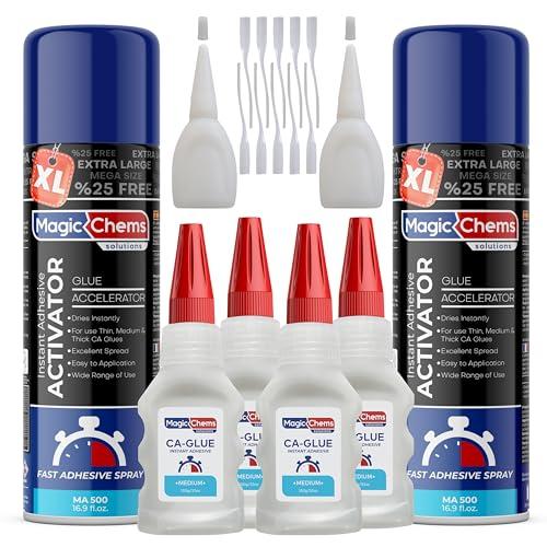 【並行輸入品】Magic Chems CA Glue with Activator (4 x 3.5 oz + 2 x 16.9 fl oz)_1